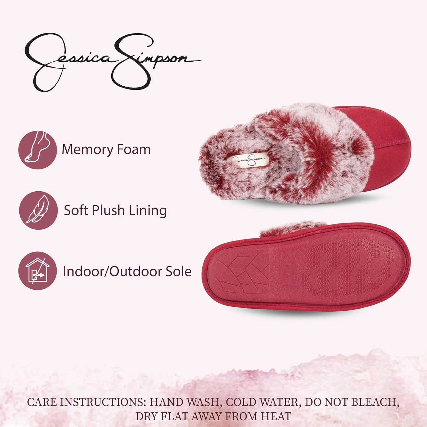 Women'S Comfy Faux Fur House Slipper Scuff Memory Foam Slip on Anti-Skid Sole