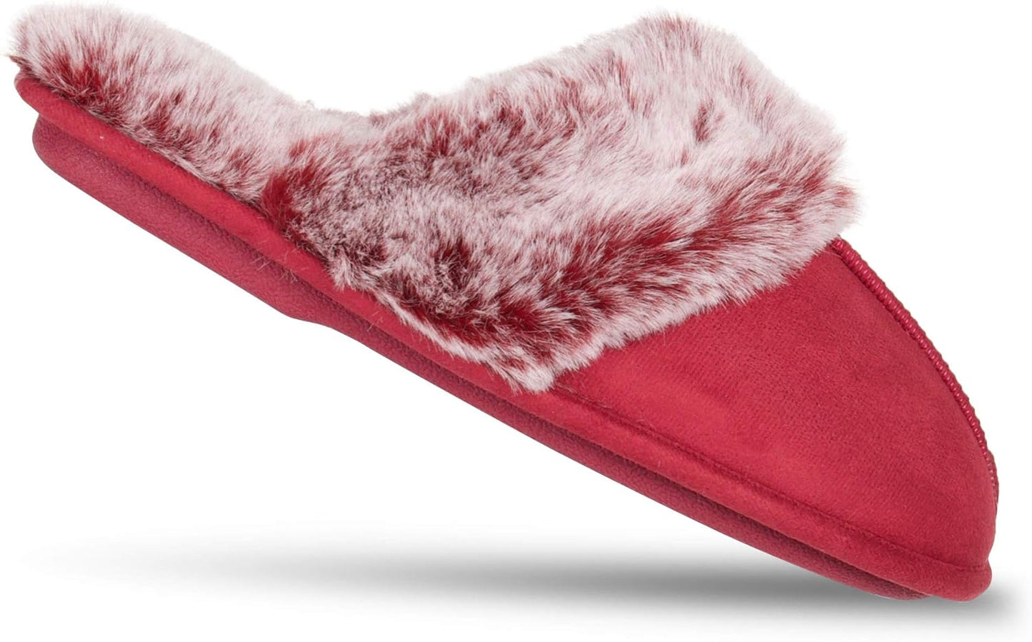 Women'S Comfy Faux Fur House Slipper Scuff Memory Foam Slip on Anti-Skid Sole